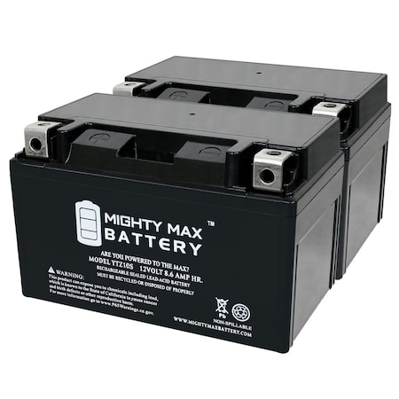 MIGHTY MAX BATTERY YTZ10S 12V 8.6AH Replacement Battery compatible with Yuasa cbr1000rr Motorcycle - 2PK MAX4018073
